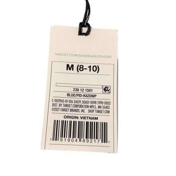 NEW Shade & Shore Ruffle High Leg Extra Cheeky Bikini Bottom Size M Blue Tie-Dye - Picture 8 of 9